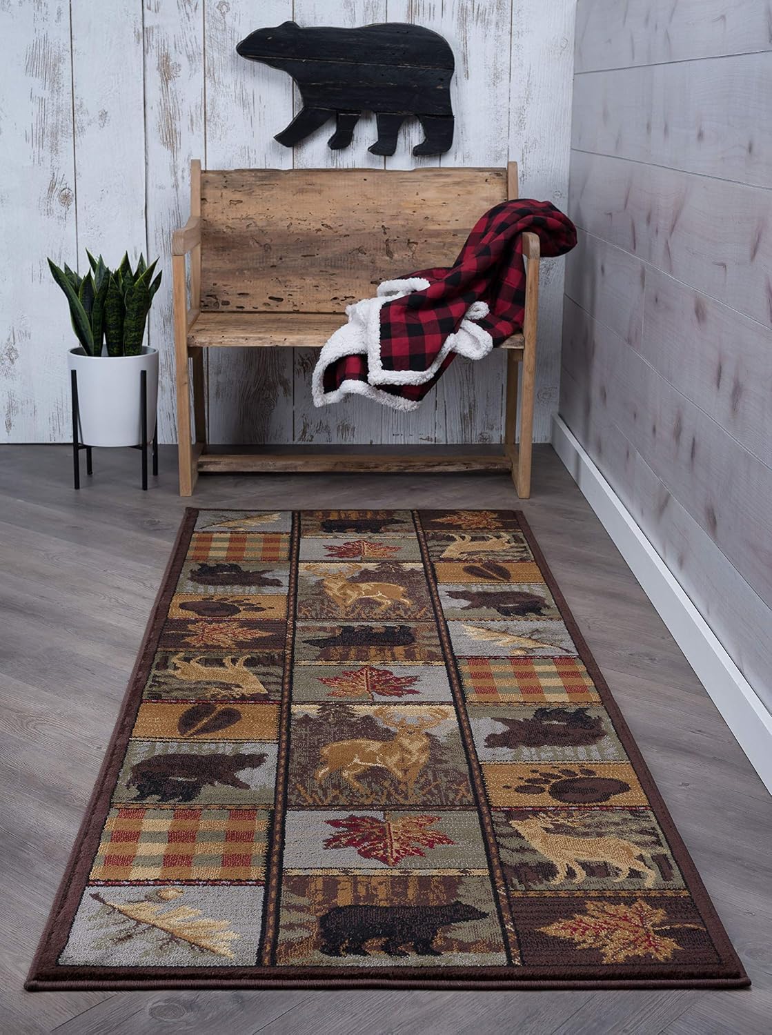 Alfombra pasillo multicolor 3x8ft colorblock