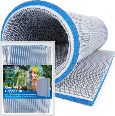 Almohadilla filtro acuario 8 capas hilo cortado 23.62x15.75pulg