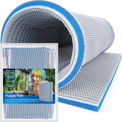 Almohadilla filtro acuario 8 capas hilo cortado 23.62x15.75pulg