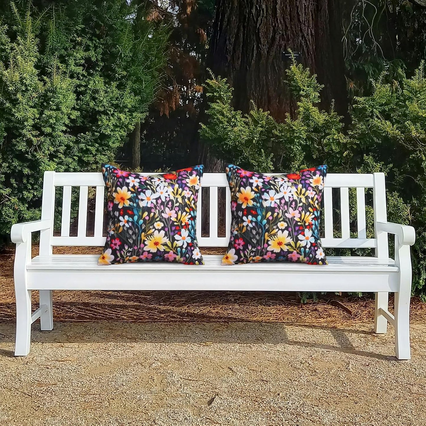 2 Pzas Fundas Almohada Florales 18x18" Impermeables