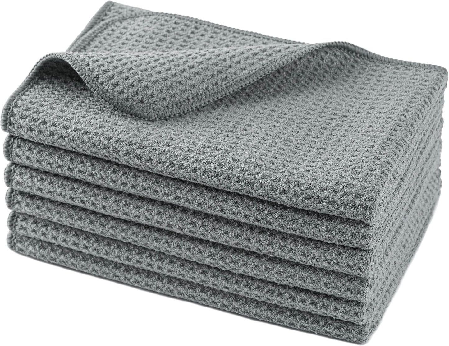 Toalla microfibra waffle gris 6 Pzas