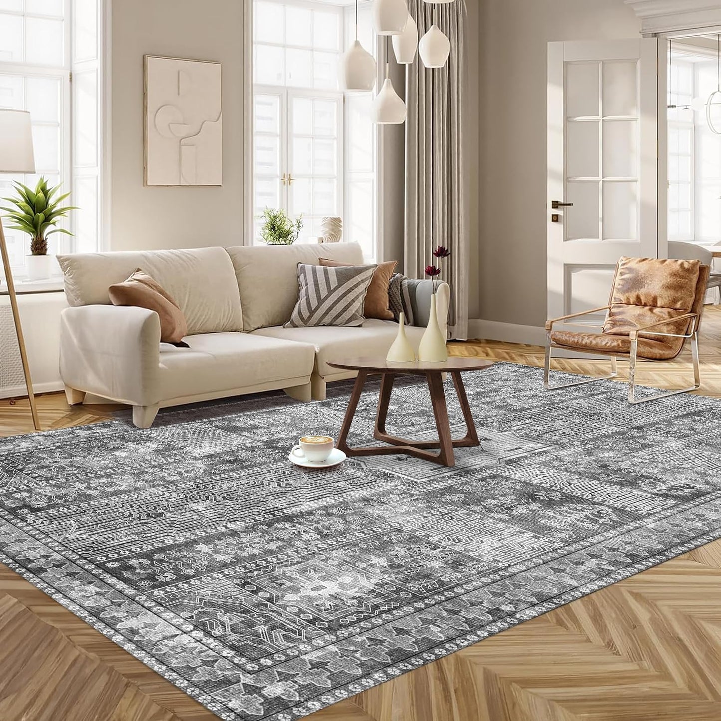 Alfombra vintage 3x5ft elegante plegable antideslizante