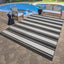 Alfombra patio estilo tropical 2x6 medallón azul