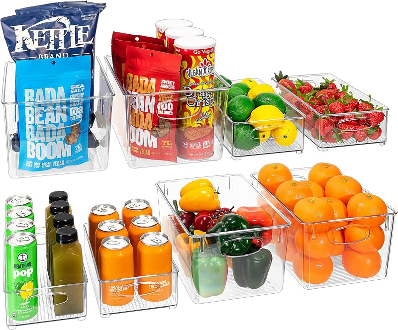 Set 8 organizadores transparentes para refrigerador