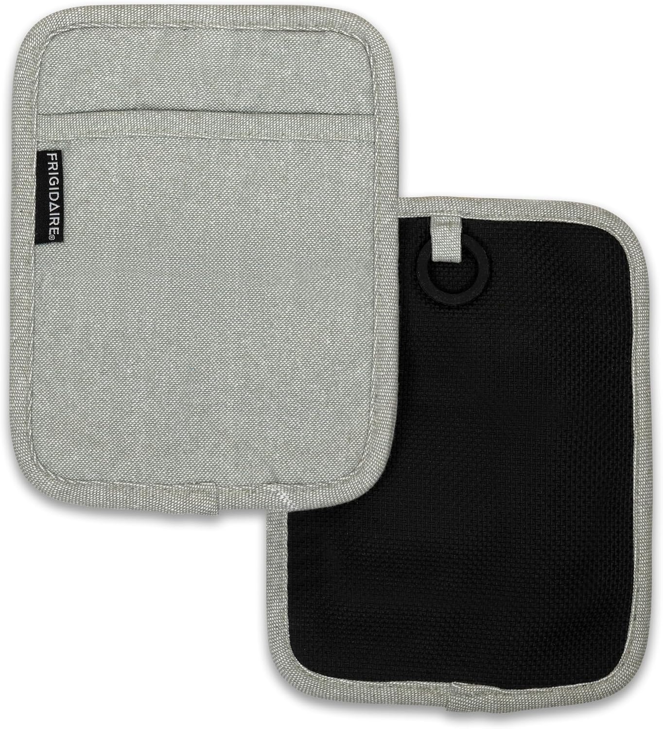 Juego 2 Agarraderas Algodón Neopreno Antideslizantes 7x9pulg Gris