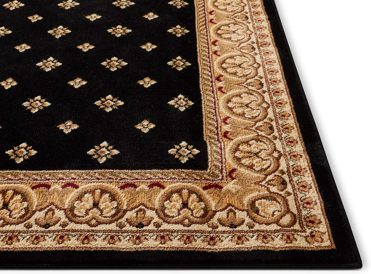 Alfombra tradicional negra 2ft3pulg x 3ft11pulg