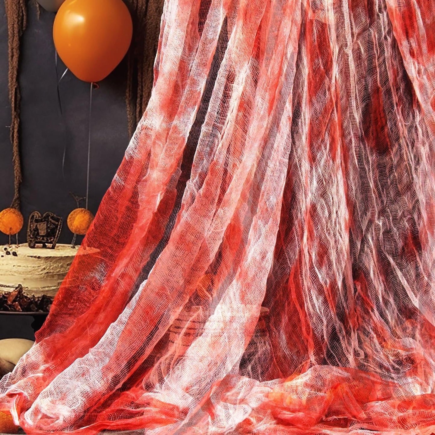 Telas Halloween 200x85pulg color rojo sangre decoración puerta