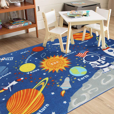 Alfombra educativa infantil con galaxia 32x