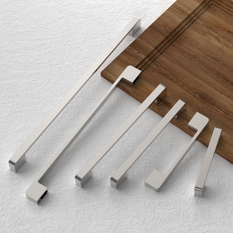 Manijas gabinete níquel cepillado 6.3" set 10