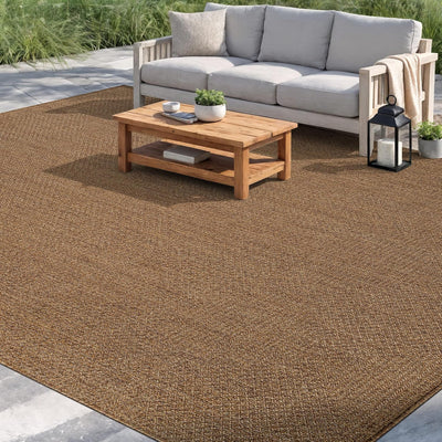 Alfombra tejido plano estilo yute 6.6x9ft color arena