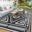 Alfombra exterior impermeable 9x18ft negro y gris reversible