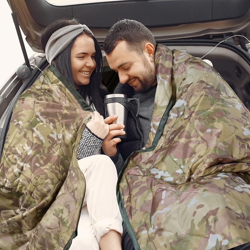 Manta Woobie Camuflaje Aislante para Acampar Amarillo