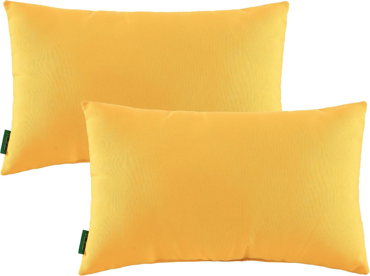 2 Almohadas Lumbares Impermeables 12x20" Color Amarillo