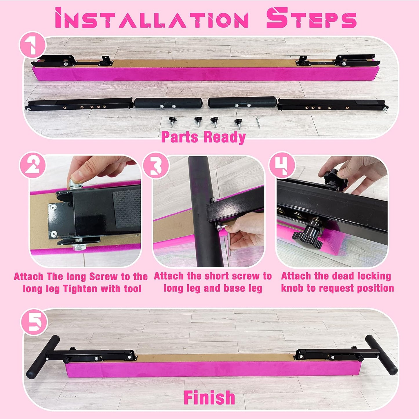 Viga equilibrio ajustable para niños 8ft profesional