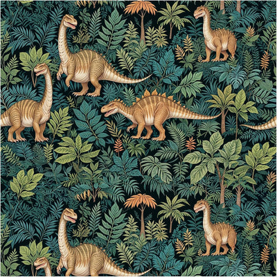 Papel tapiz despegable dinosaurio bohemio oscuro