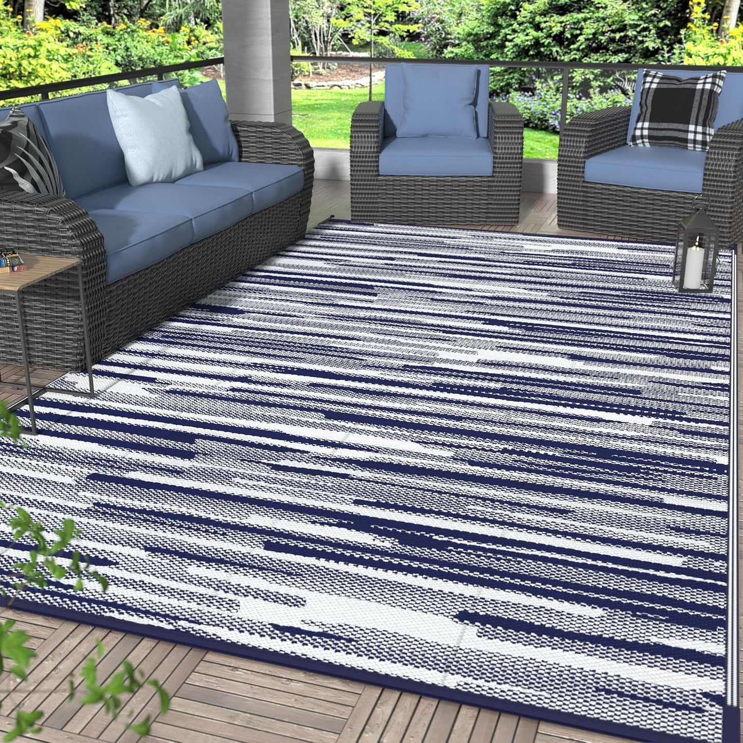 Tapete exterior 5x8ft impermeable reversible plástico