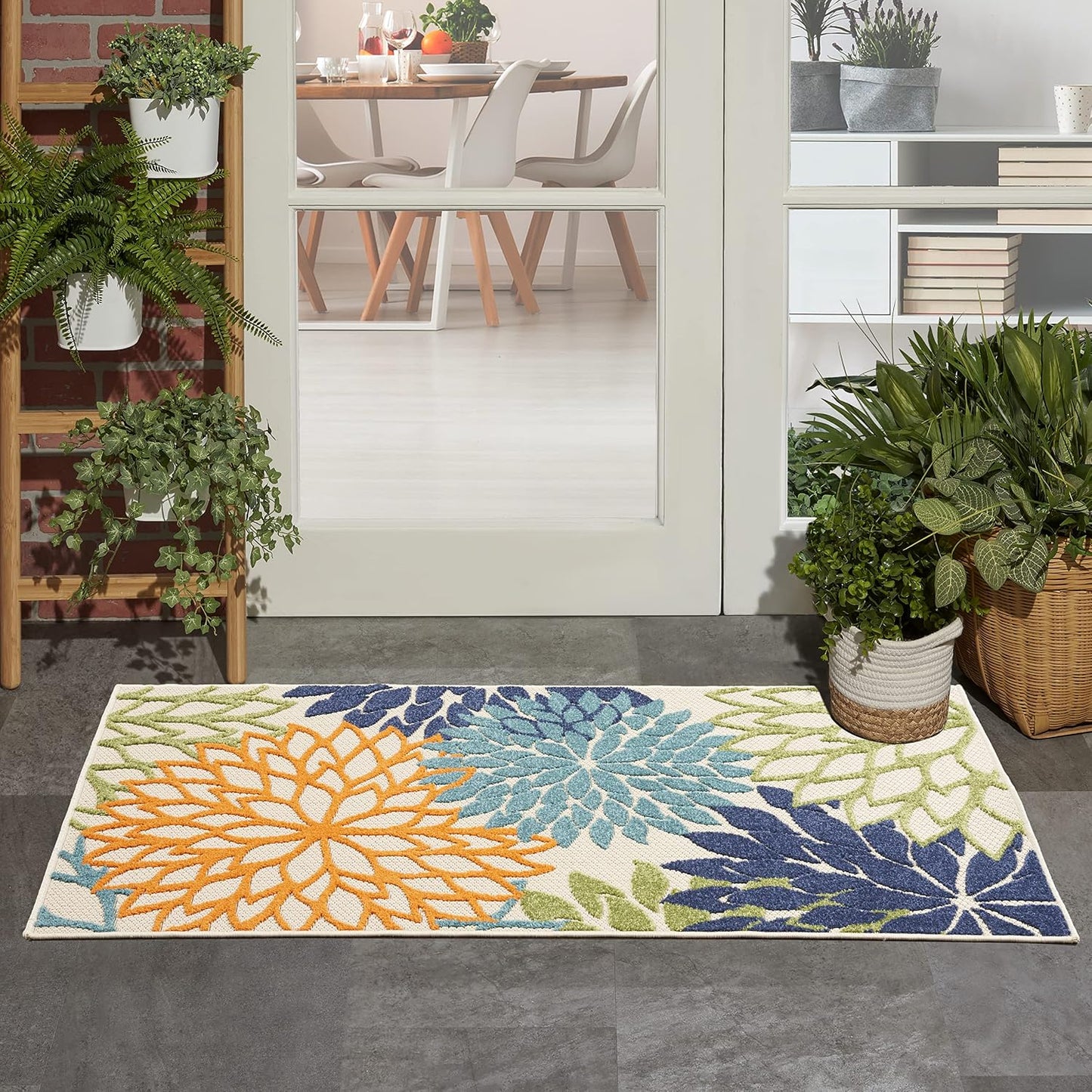 Tapete tela interiores exteriores 36x60pulg multicolor