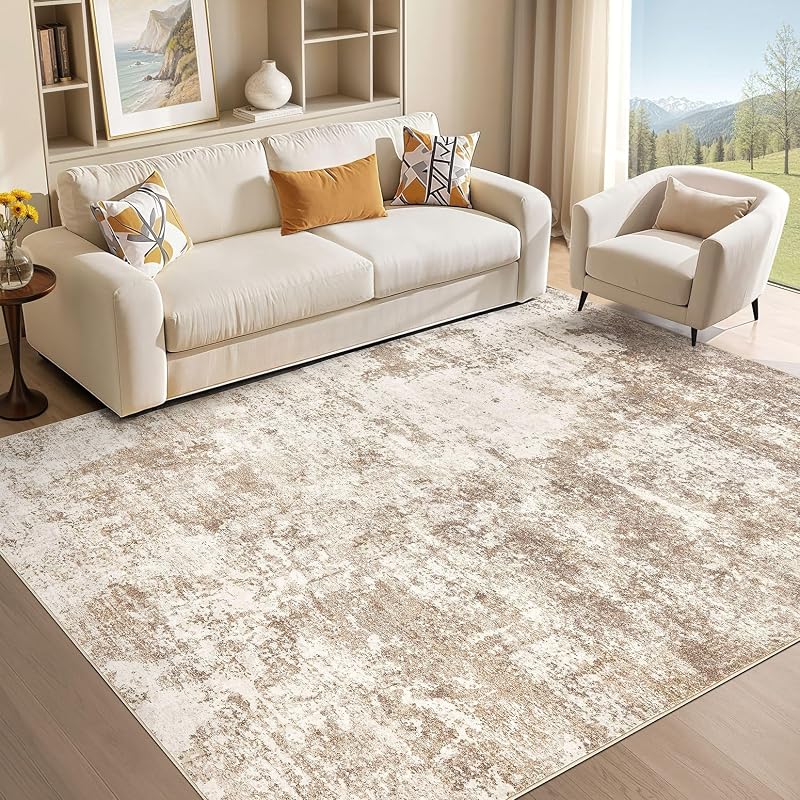 Alfombra sala 5x7 lavable abstracta suave antiderrap