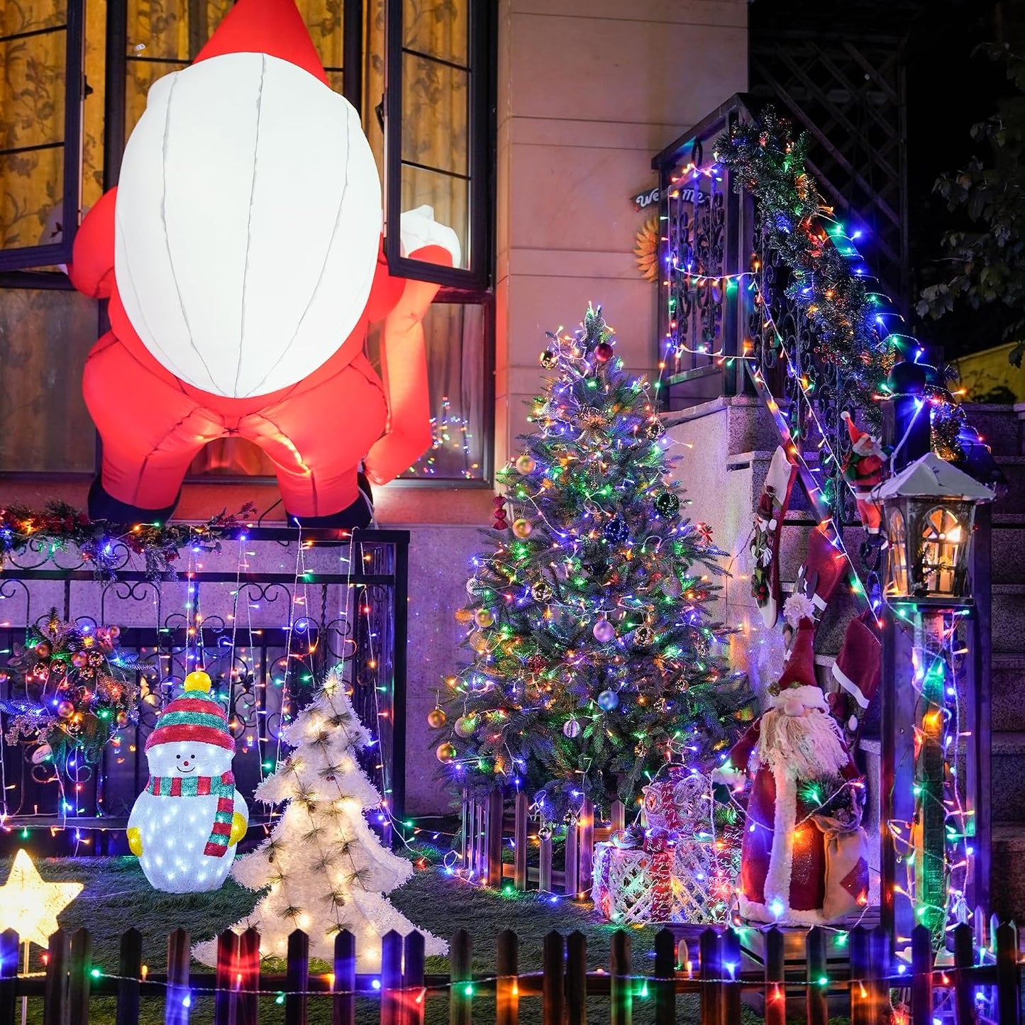 Tira luces Navidad 163ft 500 LED exteriores 8 modos enchufables