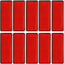 10 Reflectores Rectangulares Autoadhesivos Rojos
