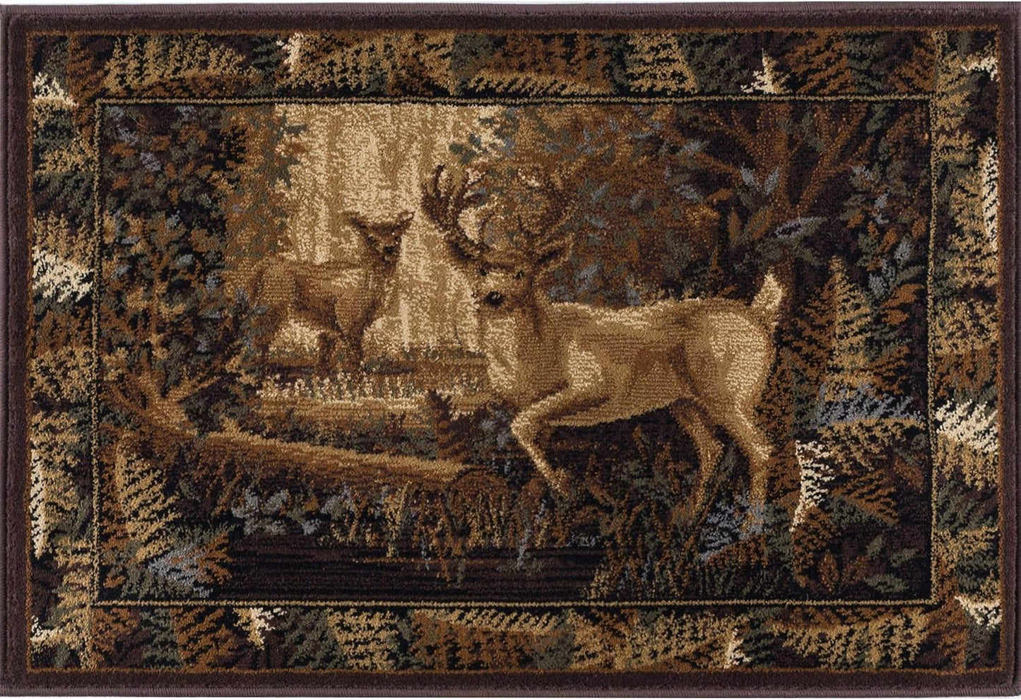Tapete ciervo beige 2x3ft para pasillo y sala