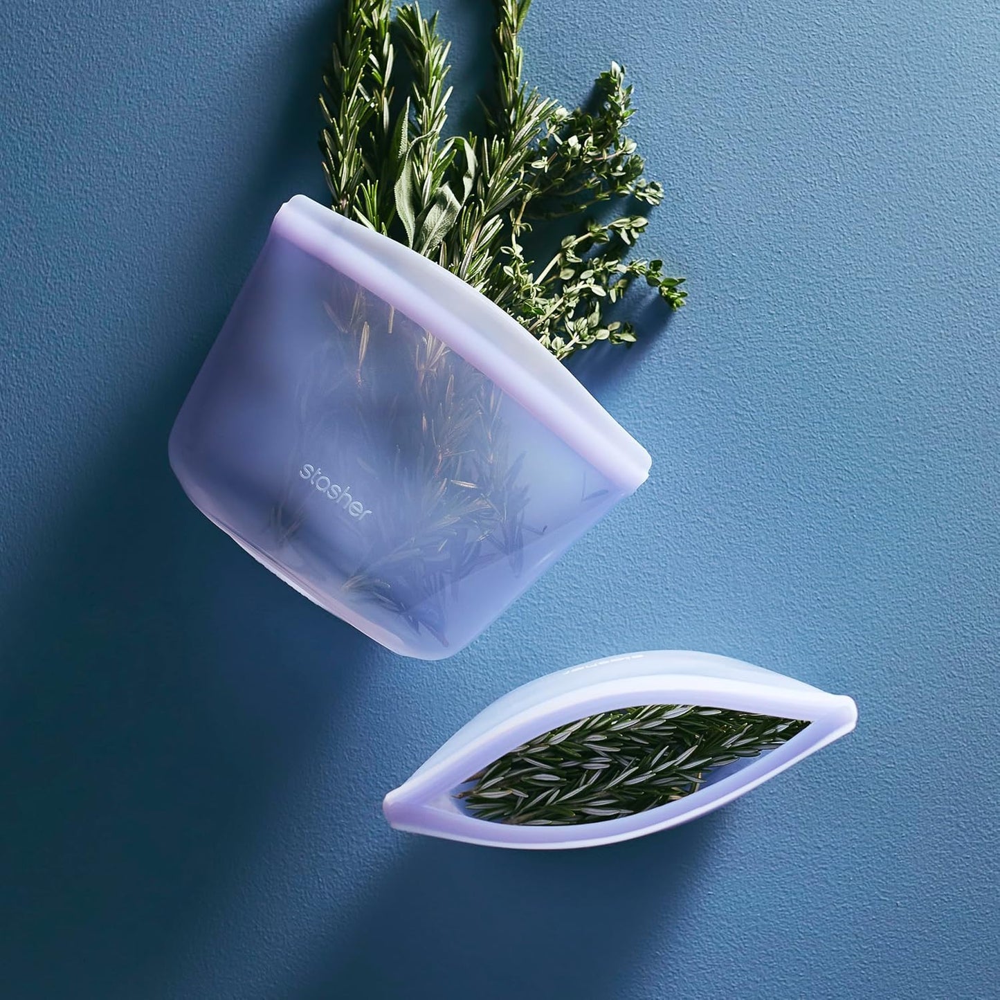 Bolsa silicón almacenamiento alimentos lavanda sin BPA