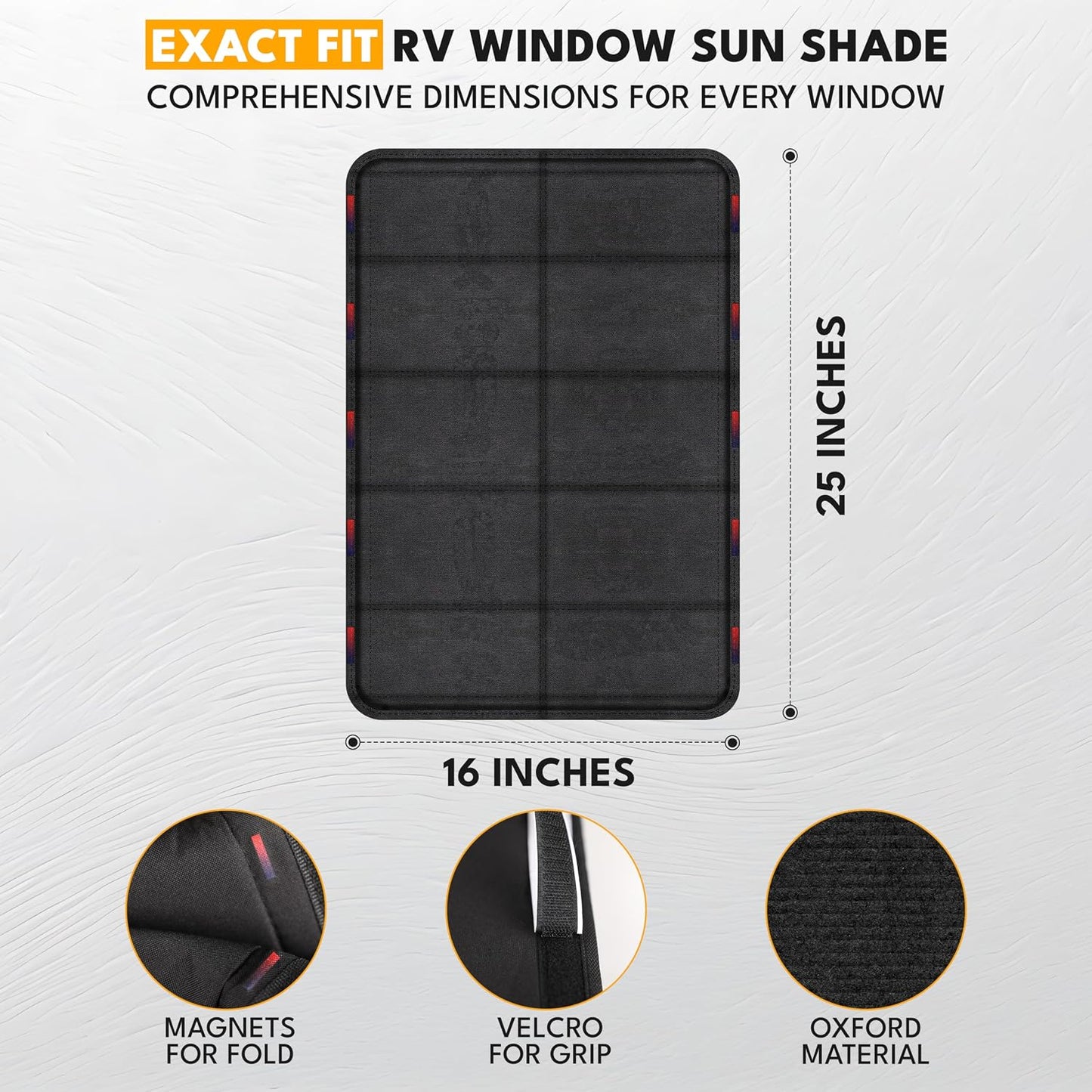 Parasol magnético ventana caravana UV tela Oxford 4 ganchos