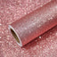 Rollo papel pintado purpurina oro rosa 15.7x354" decorativo