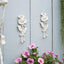 2 Pzas Ganchos Blancos con Flores Rosa 3D para Decoración