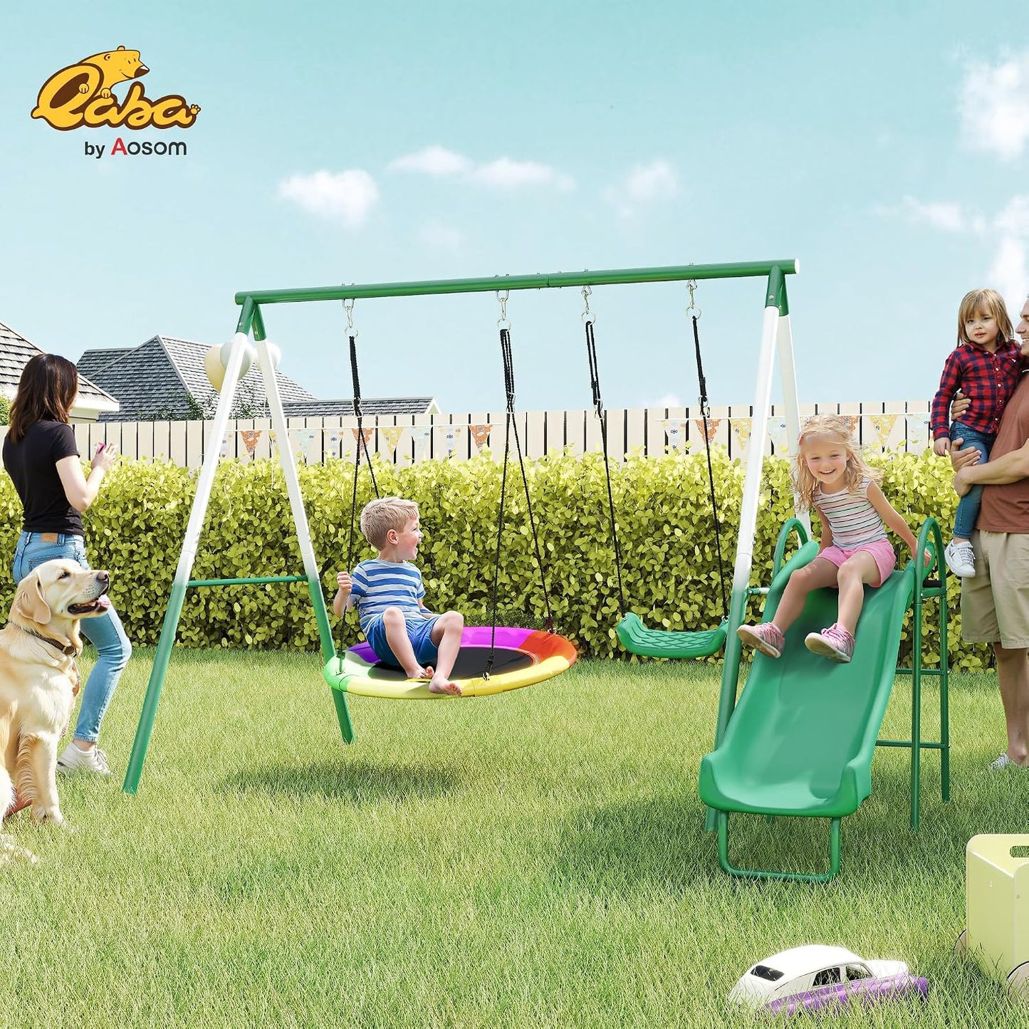 Set columpios patio asiento ajustable soporte metal
