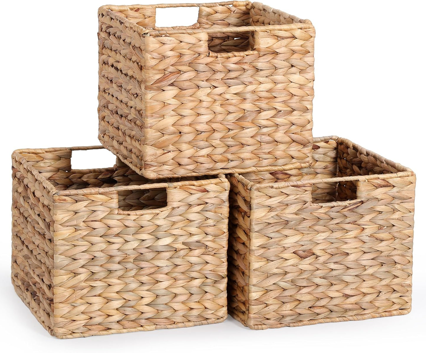 Cesta ratán plegable 12x12x10" set 3