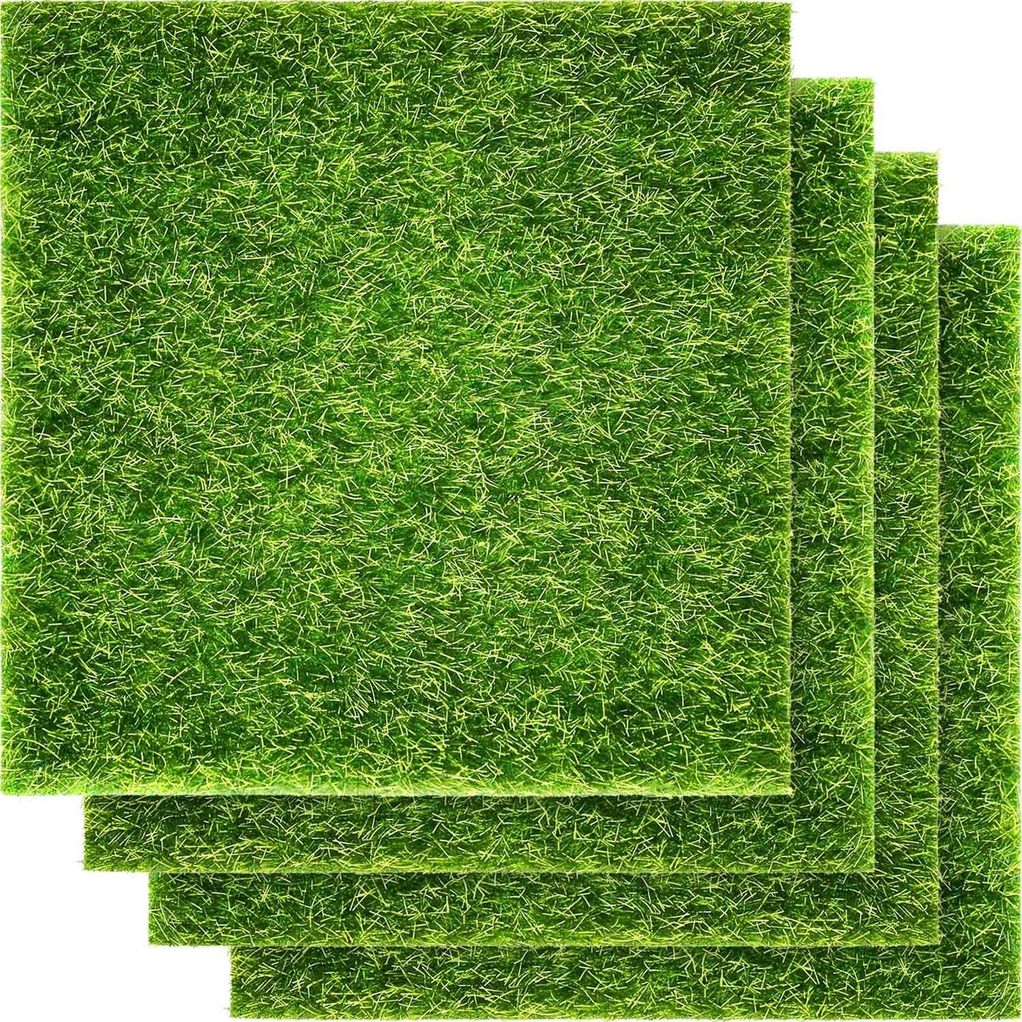 4 Pack Decoración Césped Artificial Miniatura Jardín Hadal