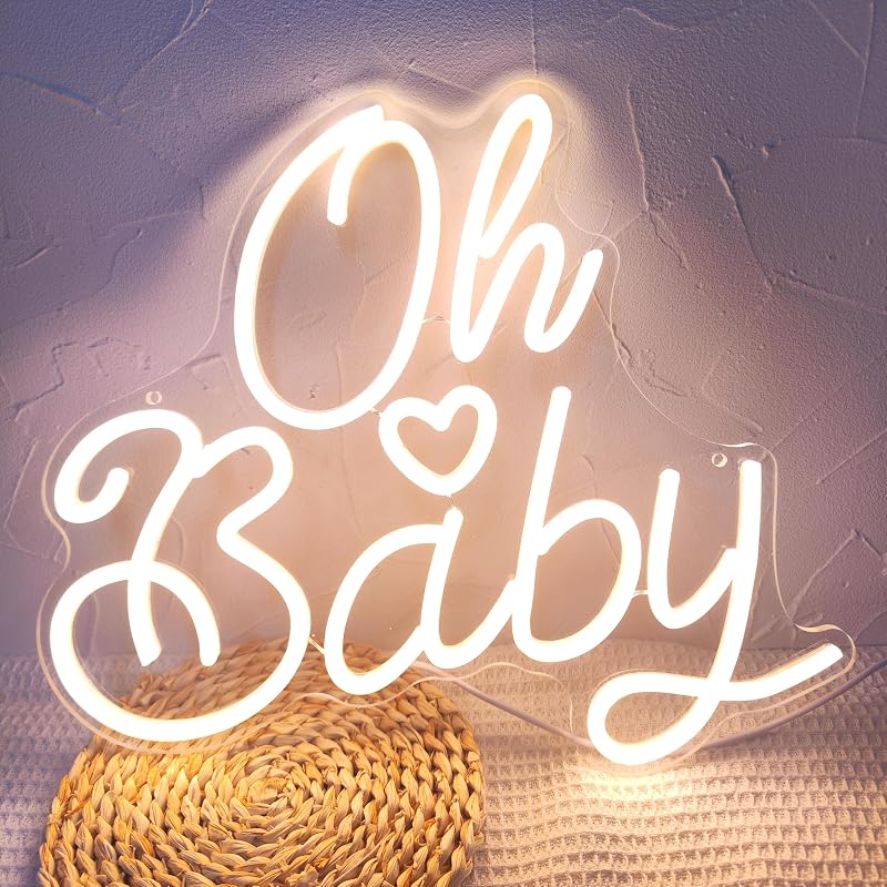 Letrero neón Oh Baby con luz LED blanca cálida USB