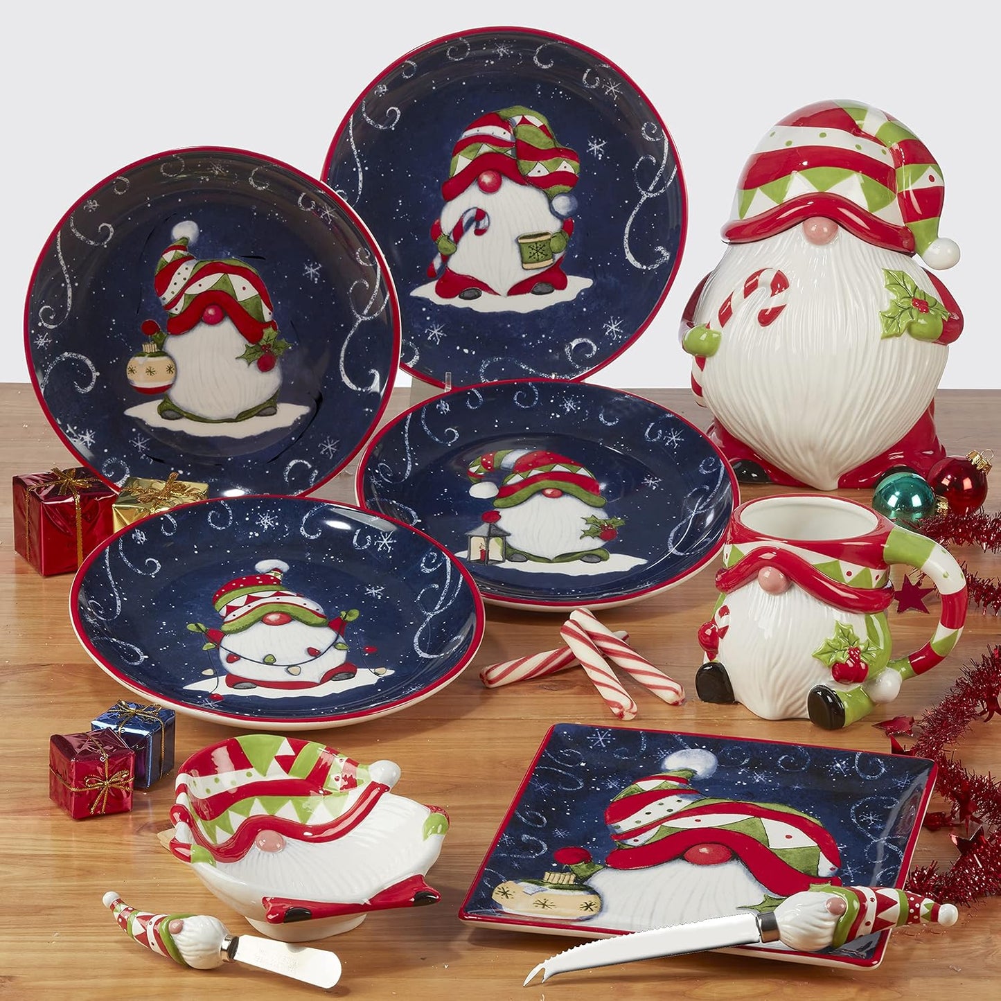 Set 4 Tazas 16oz con Gnomes de Navidad
