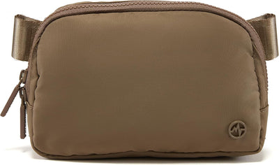 Riñonera nylon cremallera cintura ajustable mujer gris