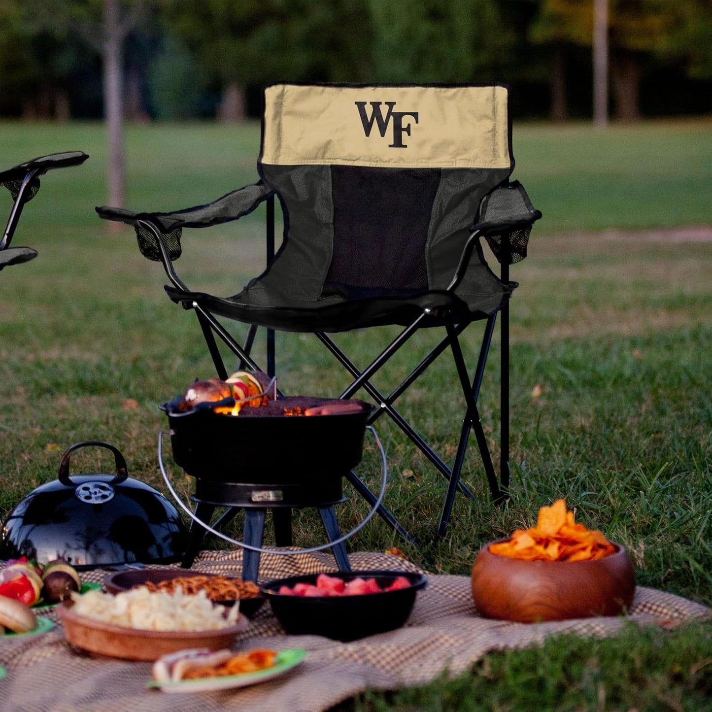 Silla portátil Demon Deacons con portavasos acero ligera