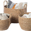 Cesta mimbre redonda con asas trenzadas set 3