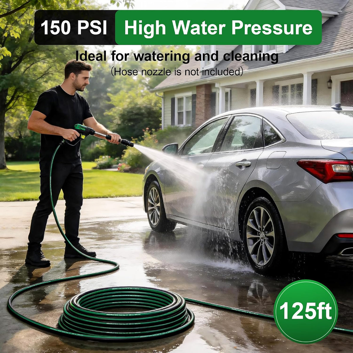 Manguera jardín 125ft 5/8pulg flexible resistente