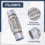 2 Pzas Tubo Escape Acero Inox Trenzado 3x6" 10"