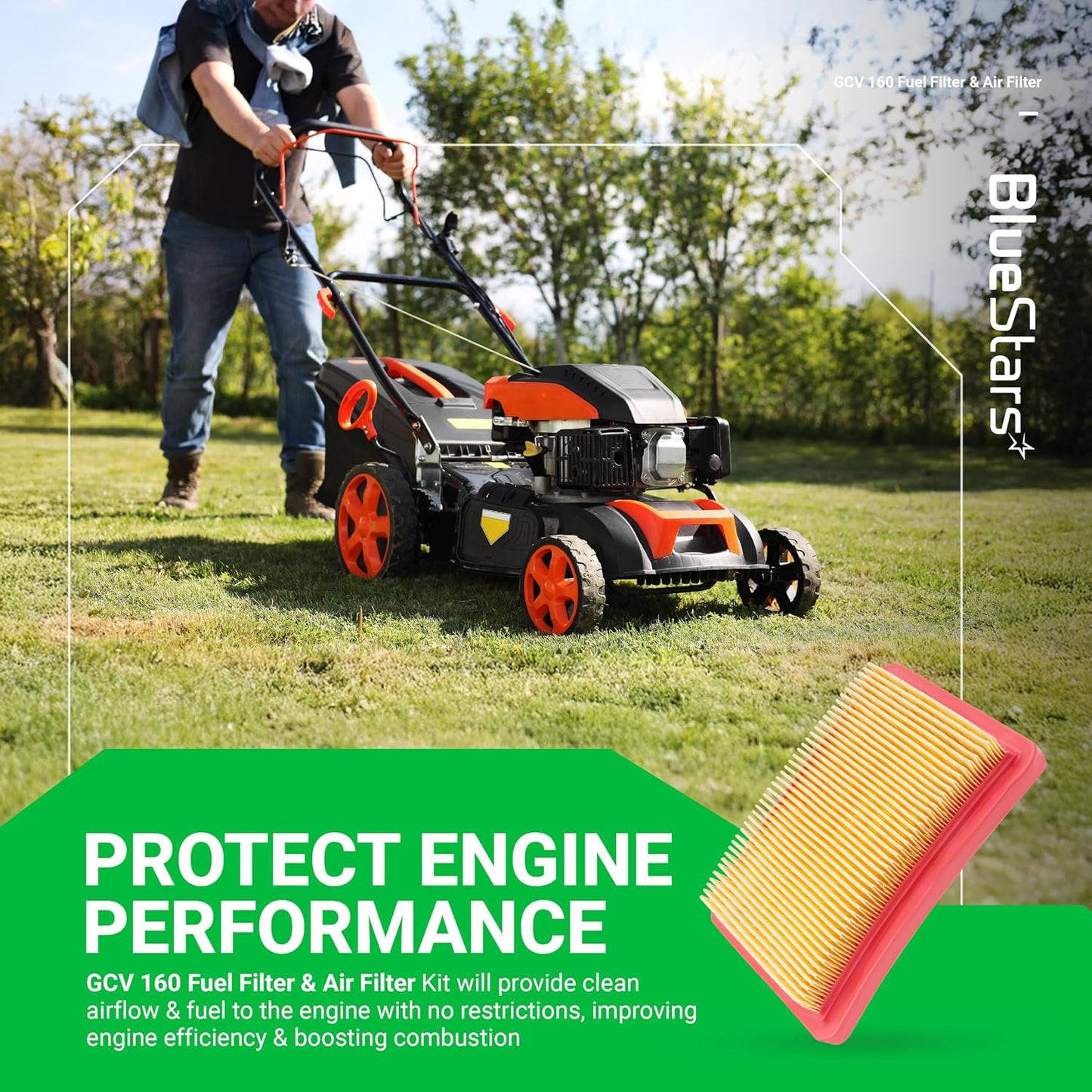 Filtro aire y combustible GCV160 para Honda HRX217