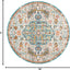 Alfombra boho redonda 3ft gris y azul claro