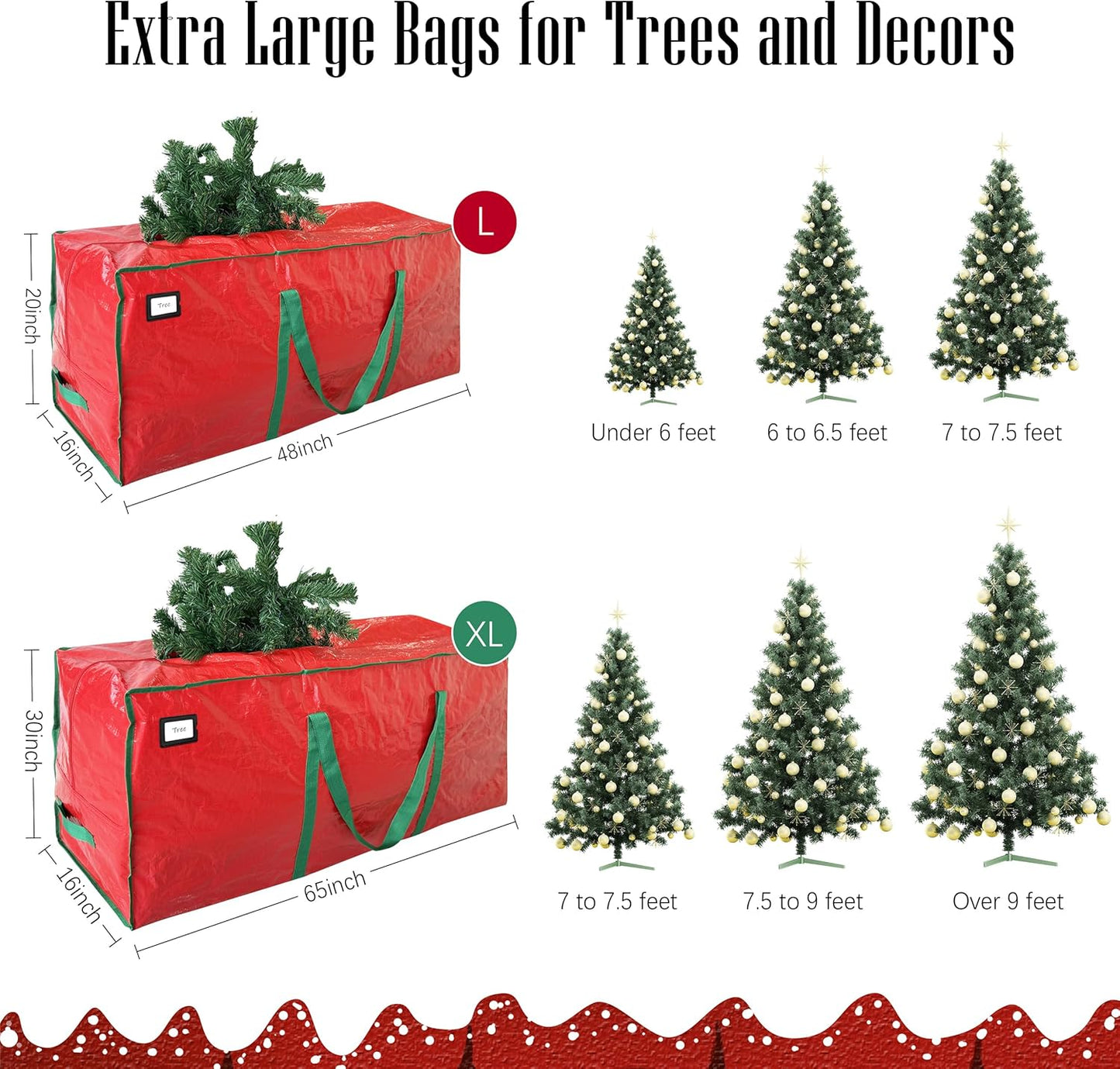 Bolsa almacenamiento árbol Navidad 7.5ft resistente