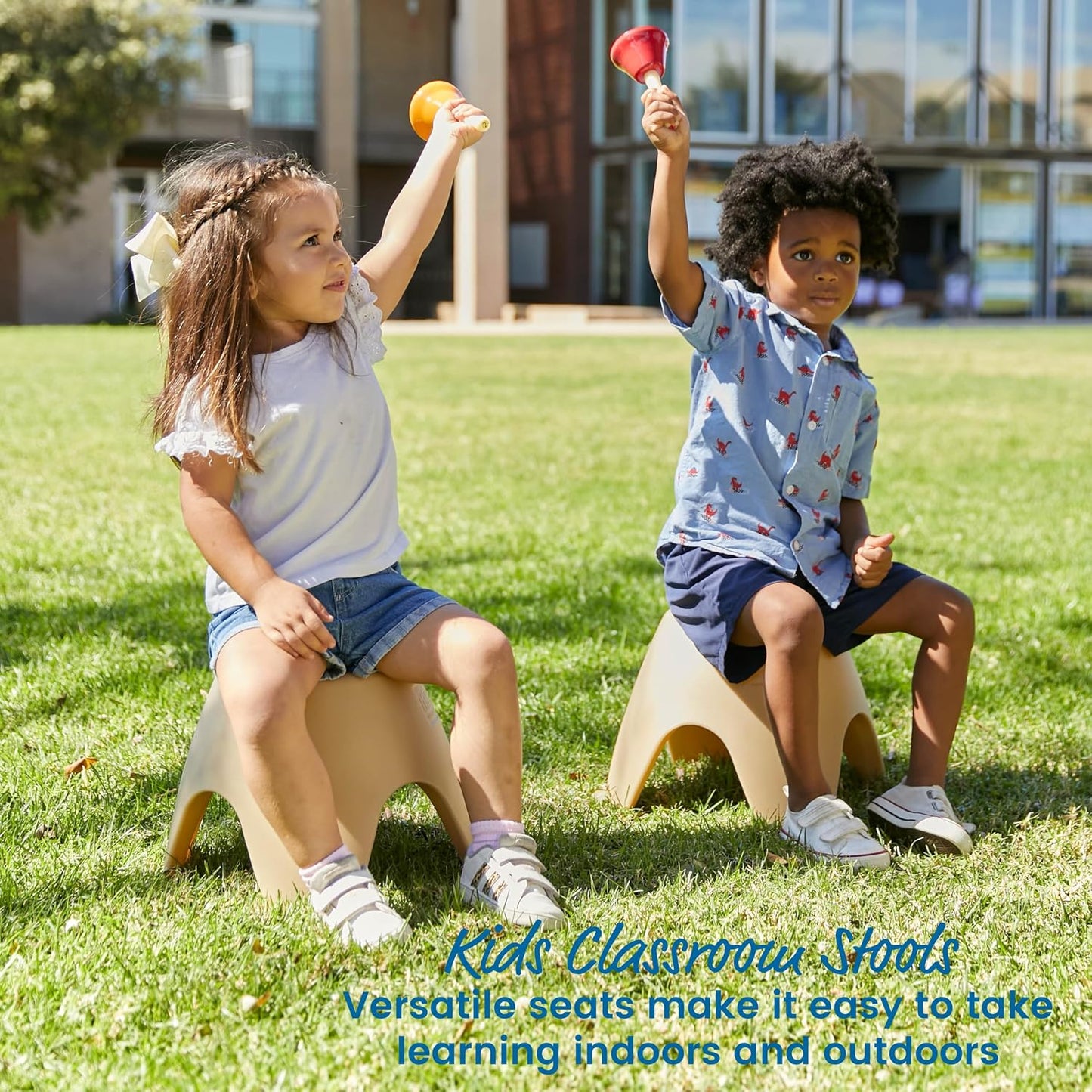 Set 4 asientos apilables plástico para niños