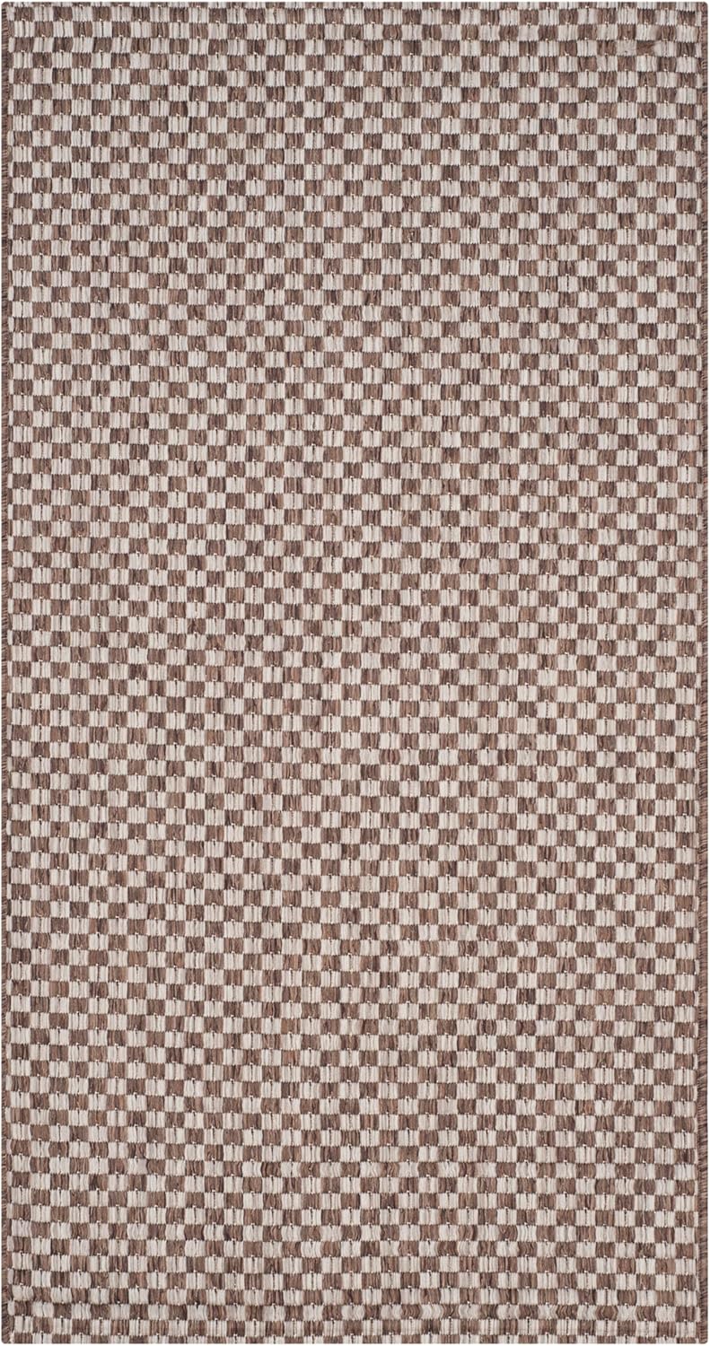 Alfombra lavable exterior 4x5ft7" marrón claro y gris claro