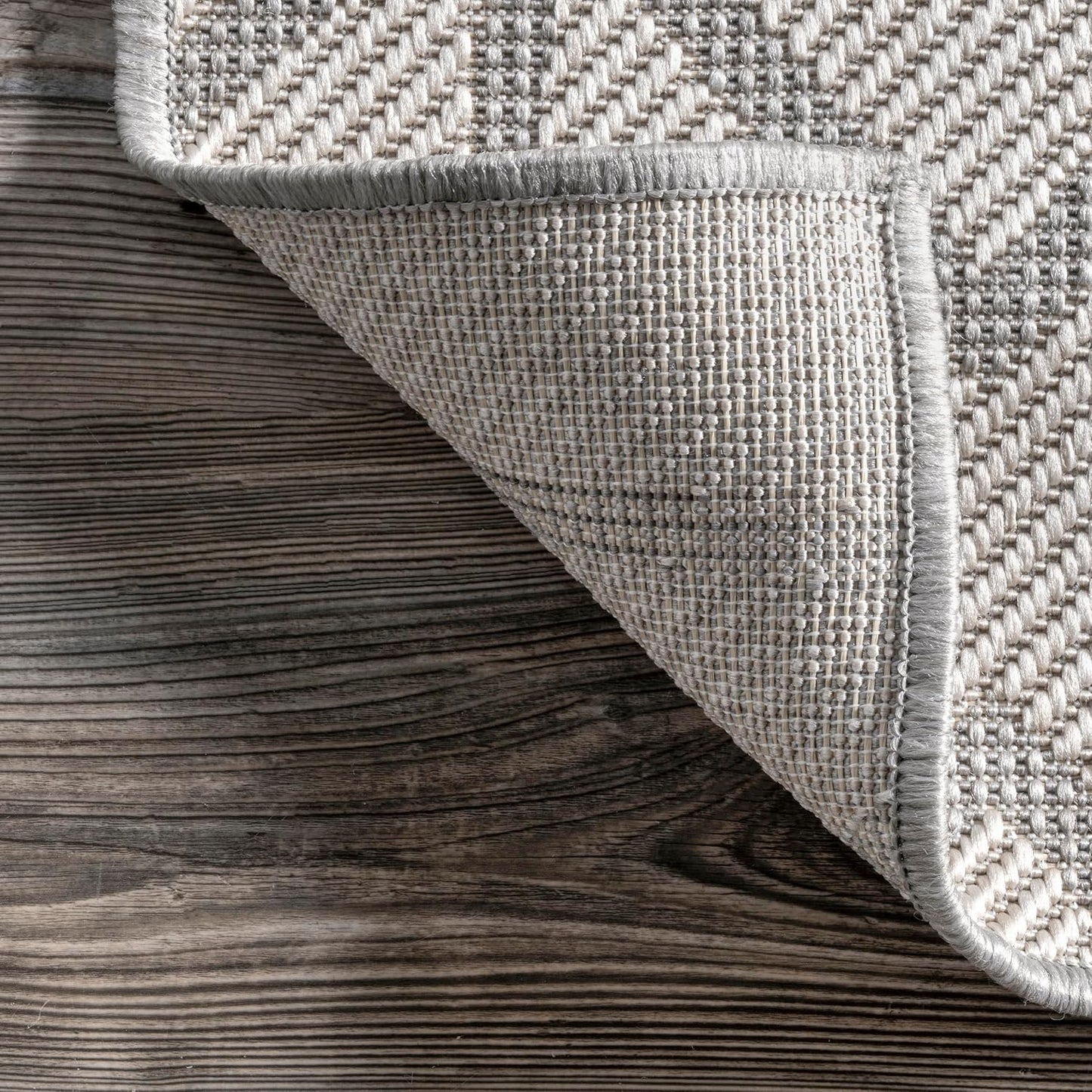 Alfombra exterior 5x8ft resistente manchas gris claro