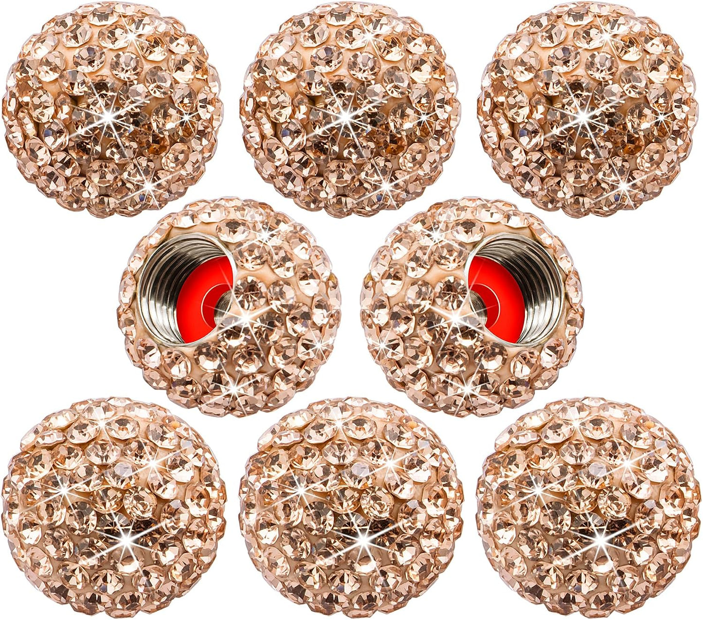 8 Pzas Tapones Válvula Neumático con Strass Universal