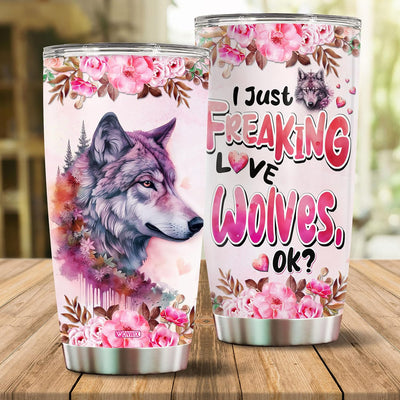 Vaso lobo 20oz regalo para mujer niña amante lobos