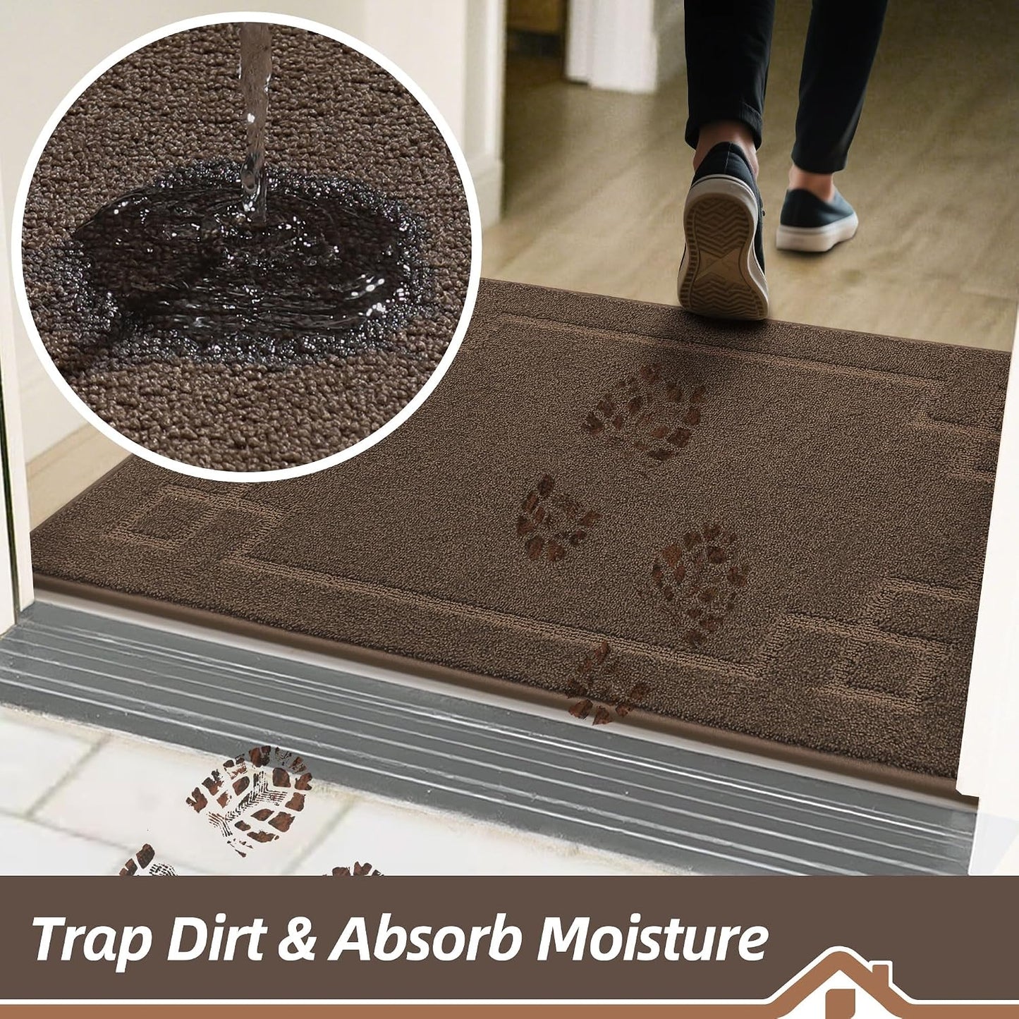 Tapete puerta 20x32" antiderrap absorbente para mascotas