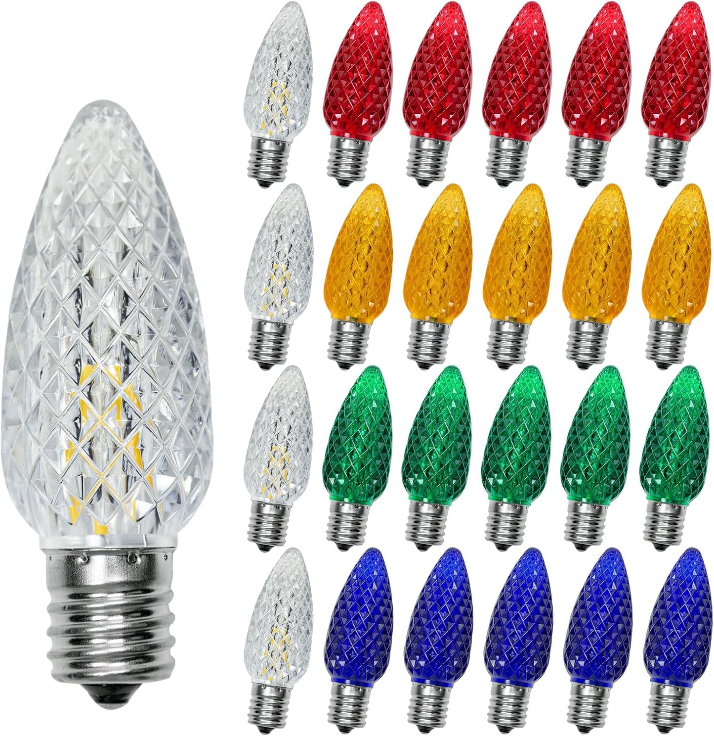 25 Pzas Bombillas LED C9 E17 Multicolor para Navidad