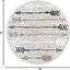 Tapete redondo 3ft3" diseño flechas gris y azul